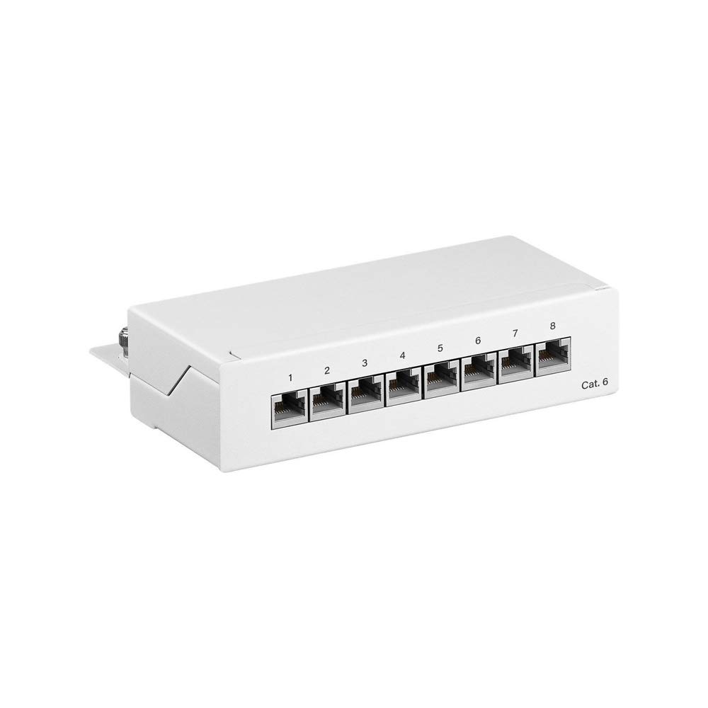 Detalle de Goobay 62069 CAT 6-patchpanel med 8 RJ45-portar, STP och 250 MHz