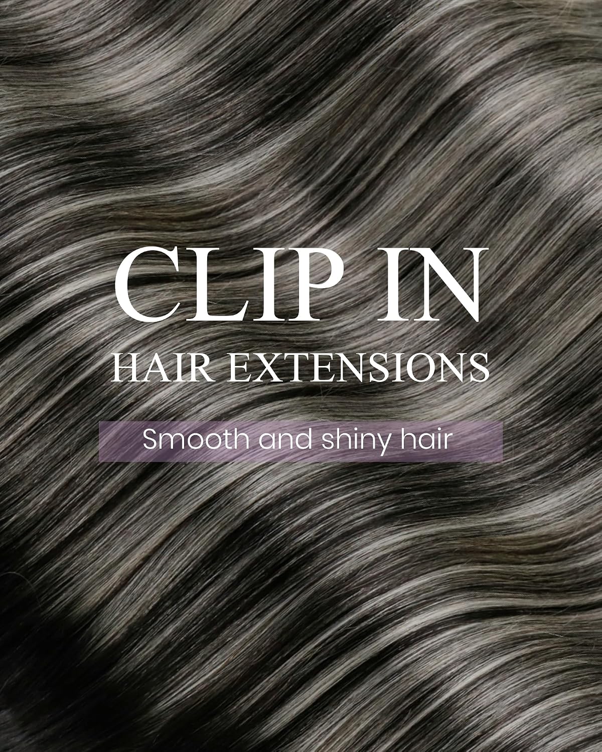 Thumbnail 3 de LaaVoo Real Hair Extensions Clip-In: 22 Inch, 7 Pieces, 120g – Off Black to Silver Grey Balayage