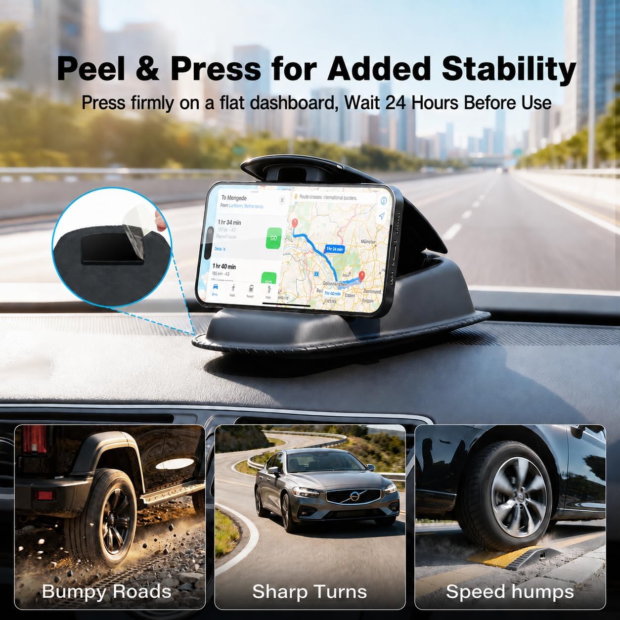 Detalle de APPS2Car FBA_GPS01 GPS and Phone Dashboard Mount, Non-Slip Beanbag