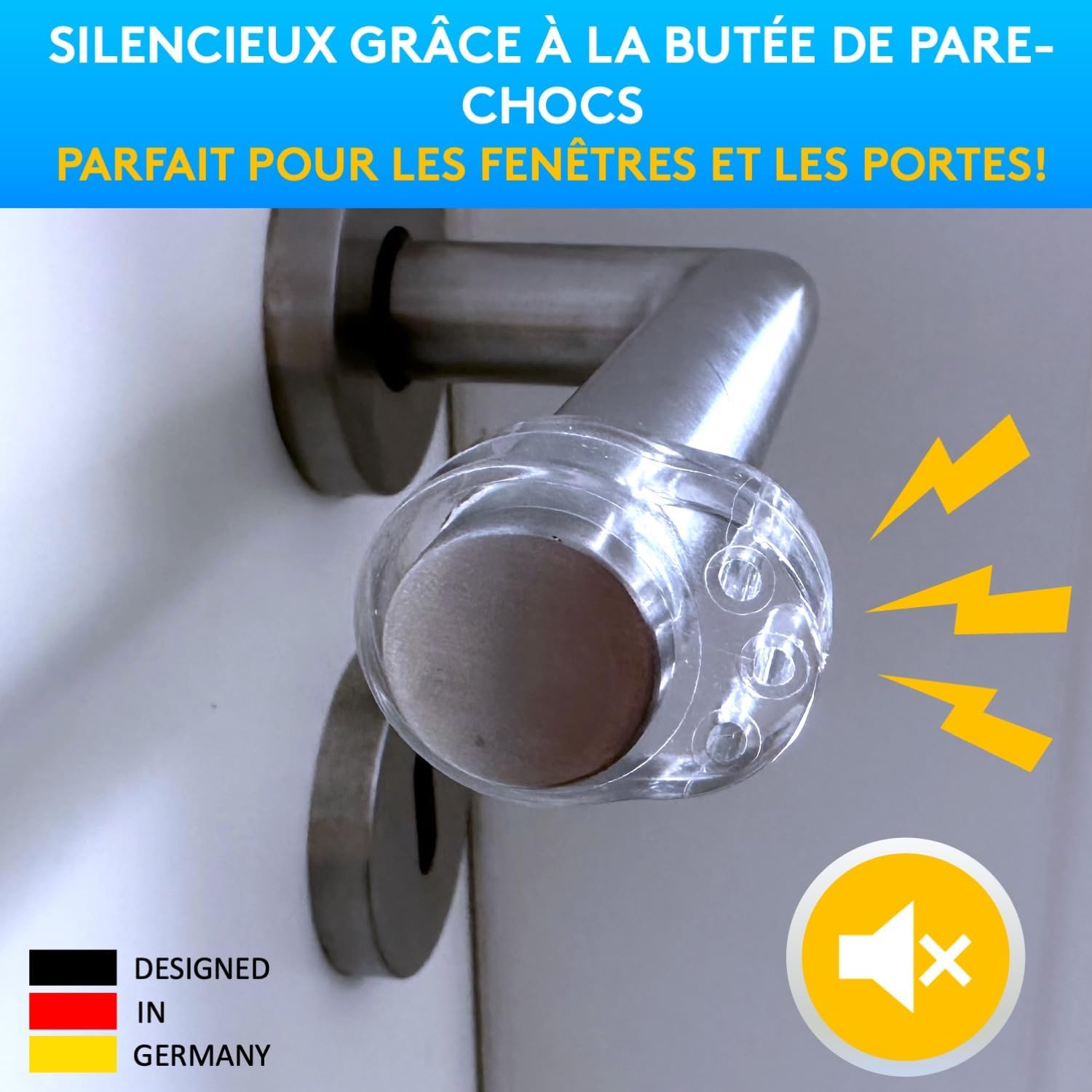 Detalle 2 de SilverRackÂź Lot de 6 butoirs de porte transparents đ