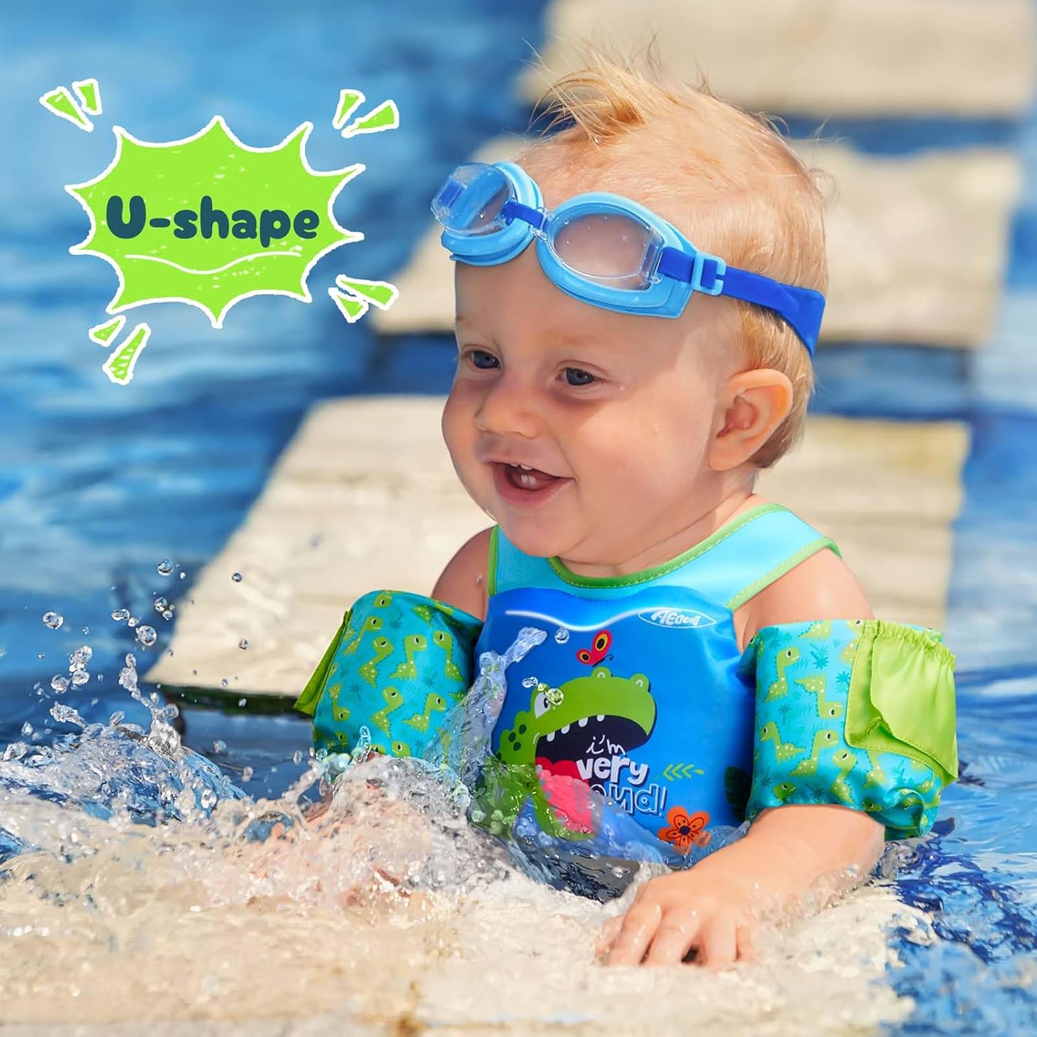 Detalle de AEOCOO Puddle Float Jumper Toddler Swim Vest (20–30–50–60–70 lbs) with Swim Arm Floaties & Water Wings