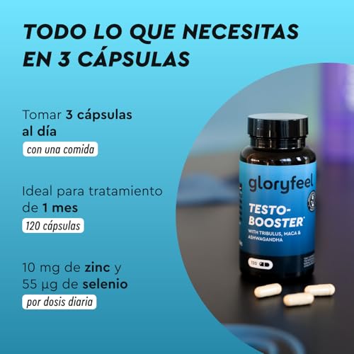 Detalle 2 de Gloryfeel Testo-Booster 120 cápsulas 💊