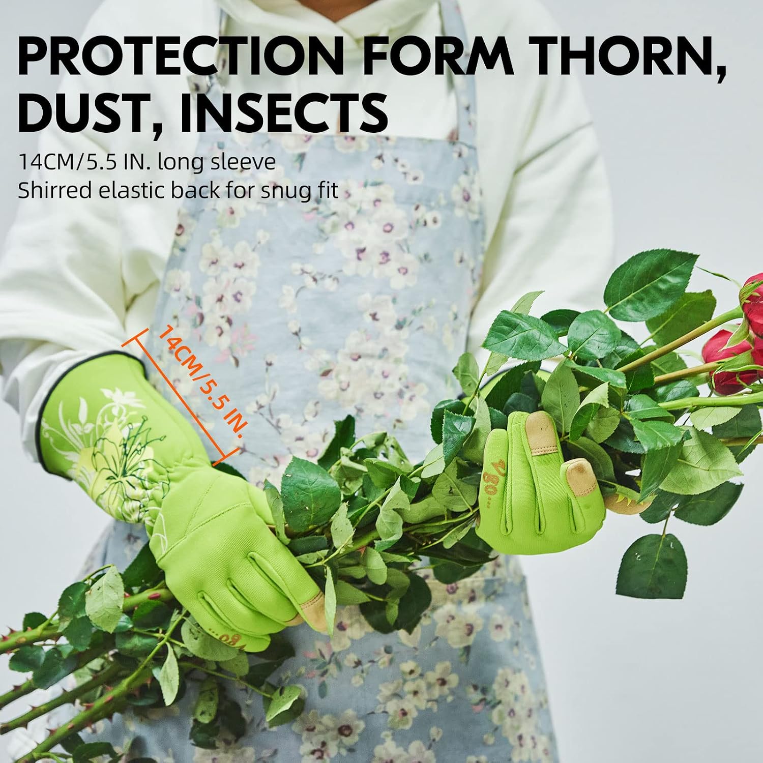 Detalle de Vgo... Gardening Gloves Women Long Sleeves Gauntlets – Thorn Proof 14-Inch Leather-Style Work Gloves