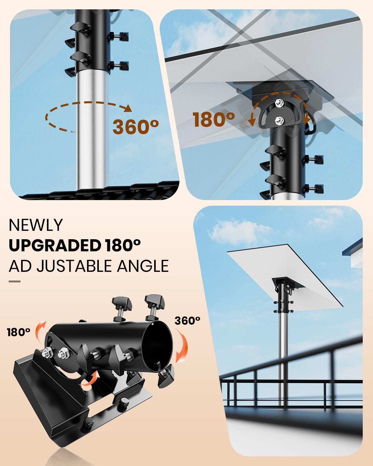 Thumbnail 6 de 360° Starlink Gen 3 Rohradapter V3 als Mast-/Dachhalterung für die Starlink Standard-Antenne (28–54 mm)