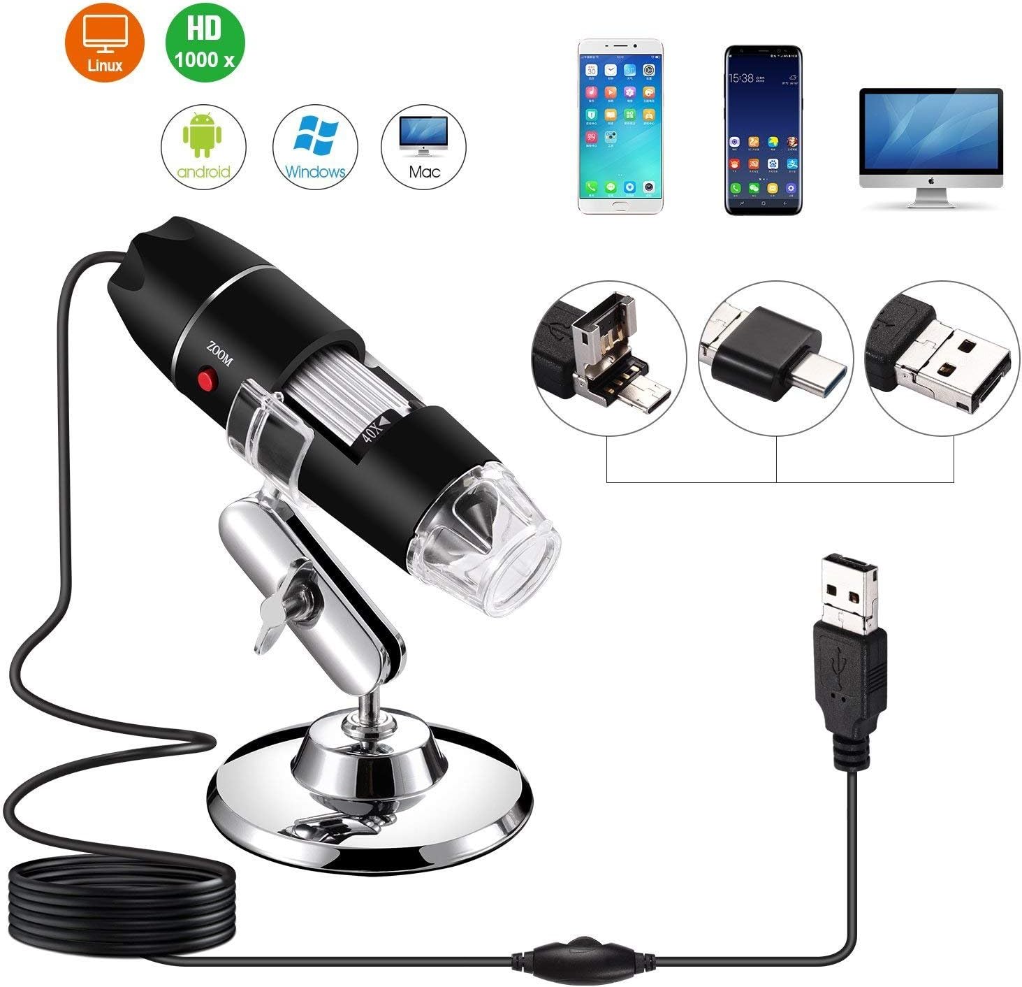 Detalle 2 de Jiusion 40–1000x USB 2.0 Digital Microscope