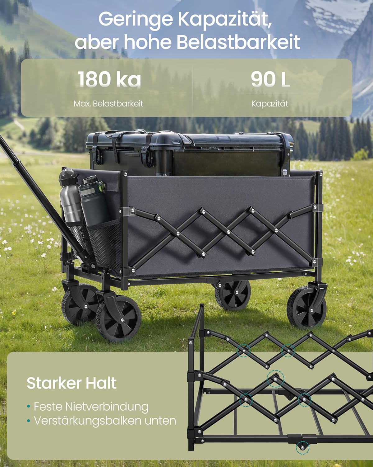 Thumbnail 2 de Songmics Handwagen faltbar 180 kg, 90 L