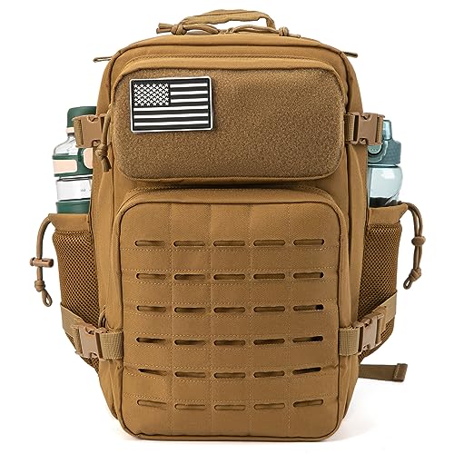 Thumbnail 1 de QT&QY Mochila táctica militar 25L con sistema MOLLE, 40x25x25 cm y apertura 180°