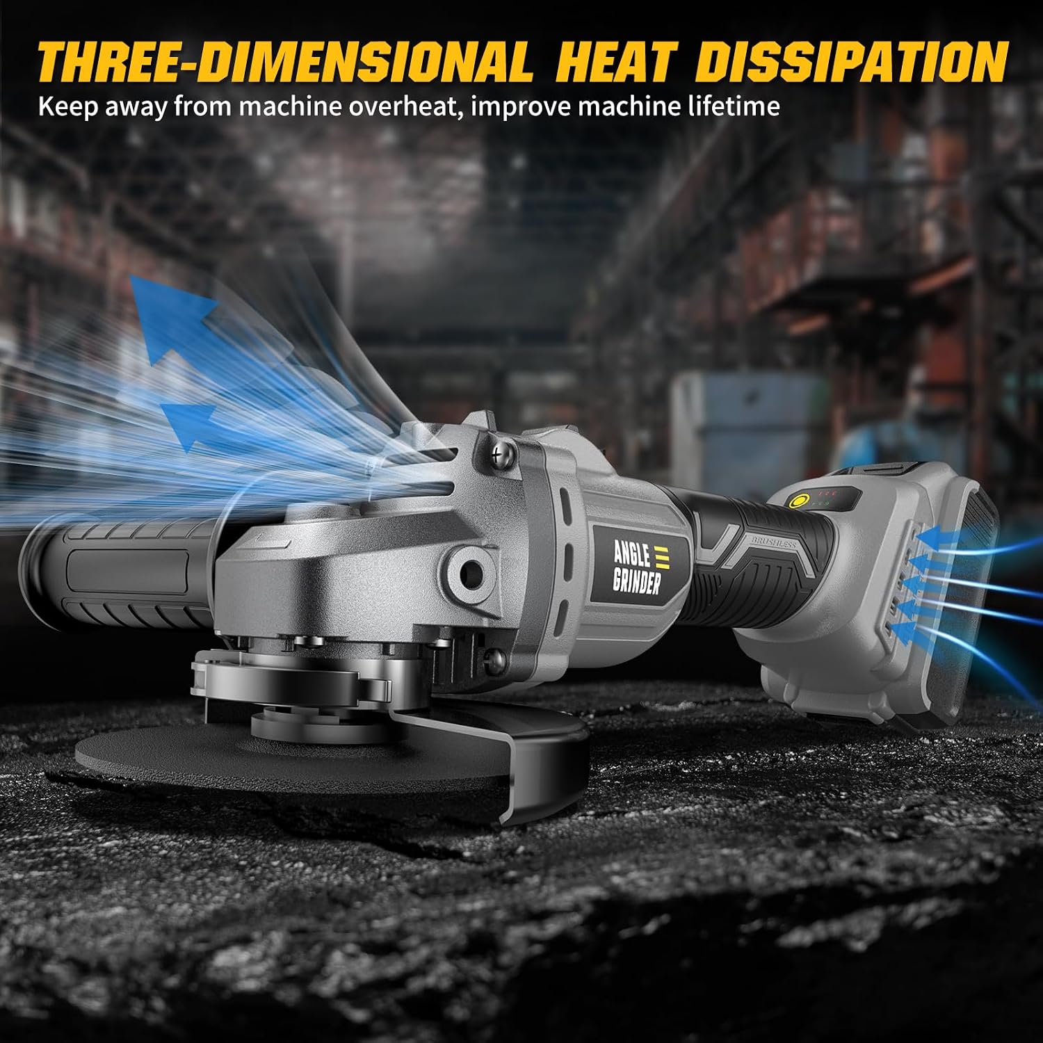 Thumbnail 5 de VERVEWAVE 30-US-WT8633-03 Cordless Angle Grinder, 4-1/2-Inch, Brushless, 6-Speed