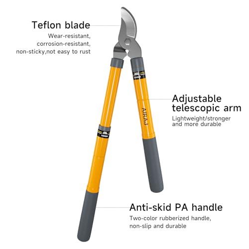 Thumbnail 3 de AIRAJ 42-61cm Telescopic Tree Loppers: Heavy-Duty BYPASS Garden Shears for Thick Branches