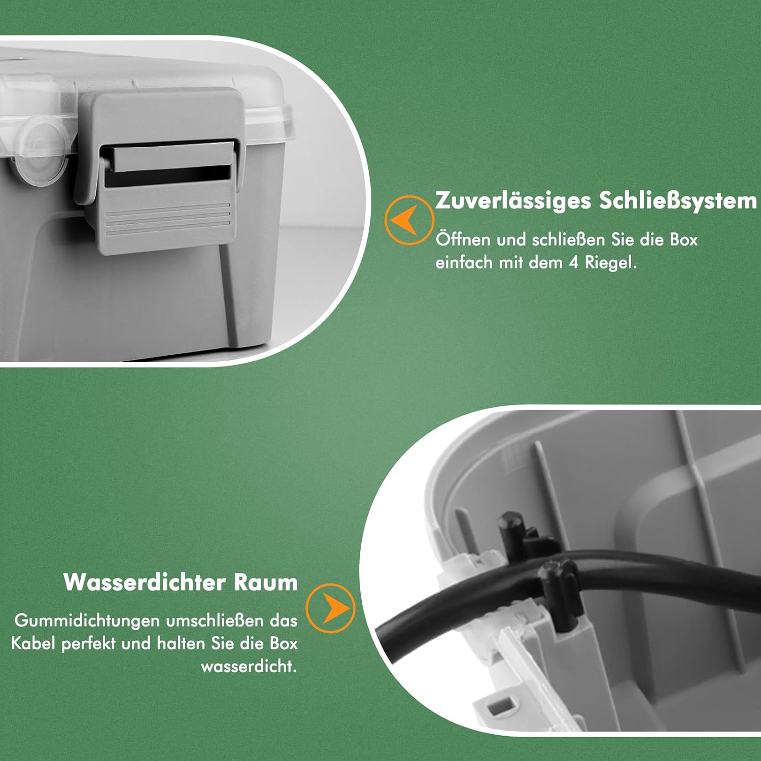 Thumbnail 6 de RESTMO Große wasserdichte Kabelbox für den Außenbereich – IP54, 32 × 22 × 13 cm, transparentes Grau