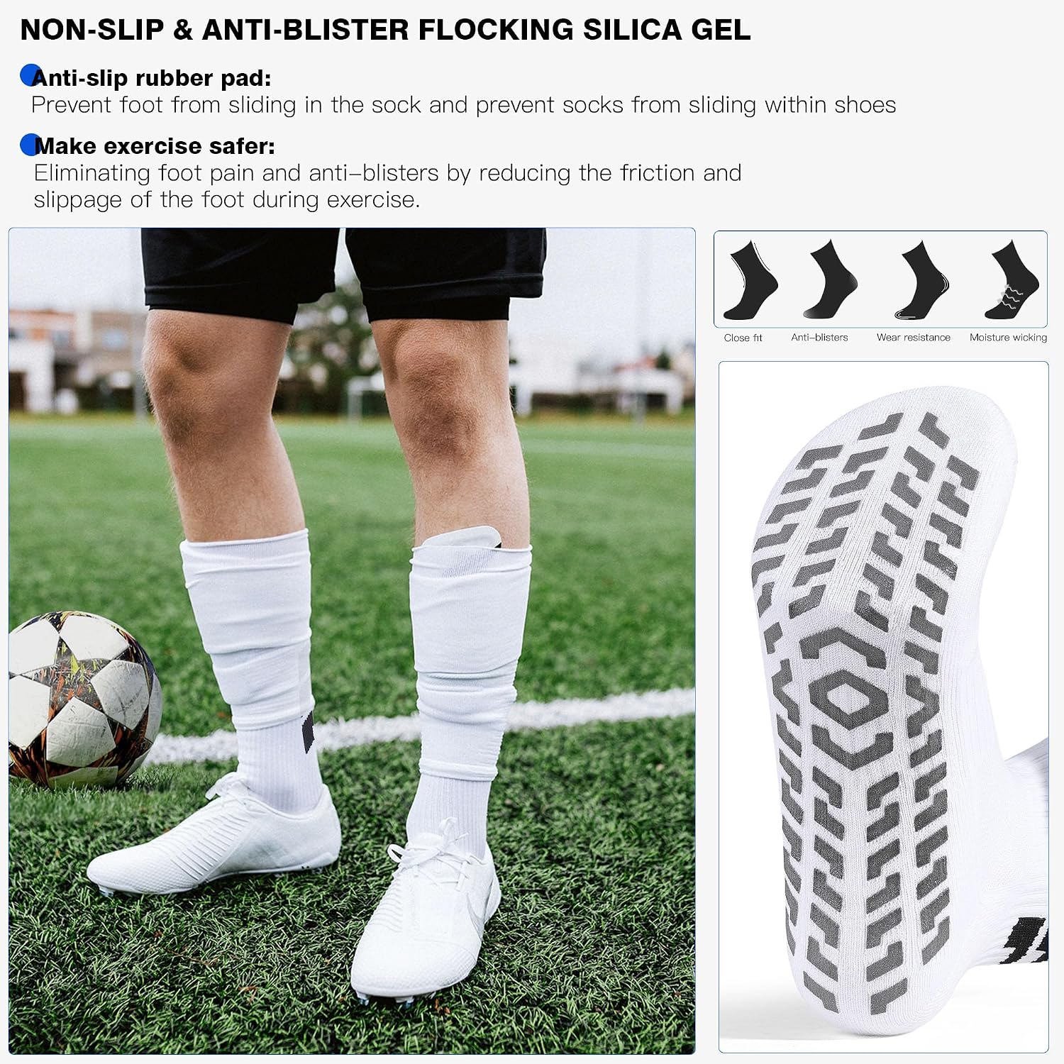 Thumbnail 3 de CLOSEMATE Football grip socks 1/3 pairs