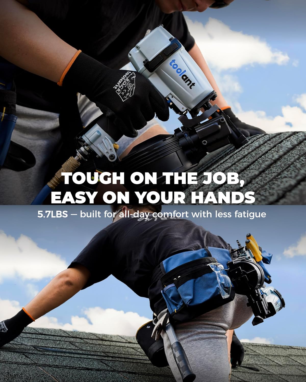 Thumbnail 4 de toolant TA01105 Pneumatic Roofing Coil Nailer, 15° Nails, 120-Nail Capacity