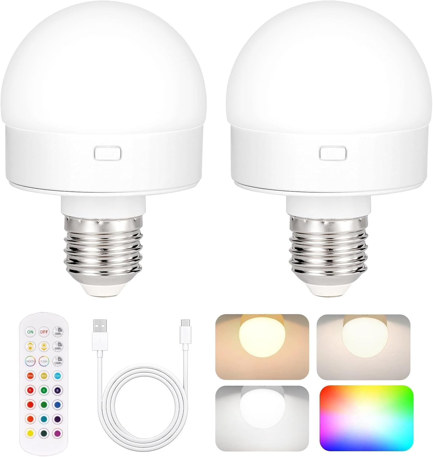 Detalle de Yochoice Rechargeable Light Bulbs, 2-Pack