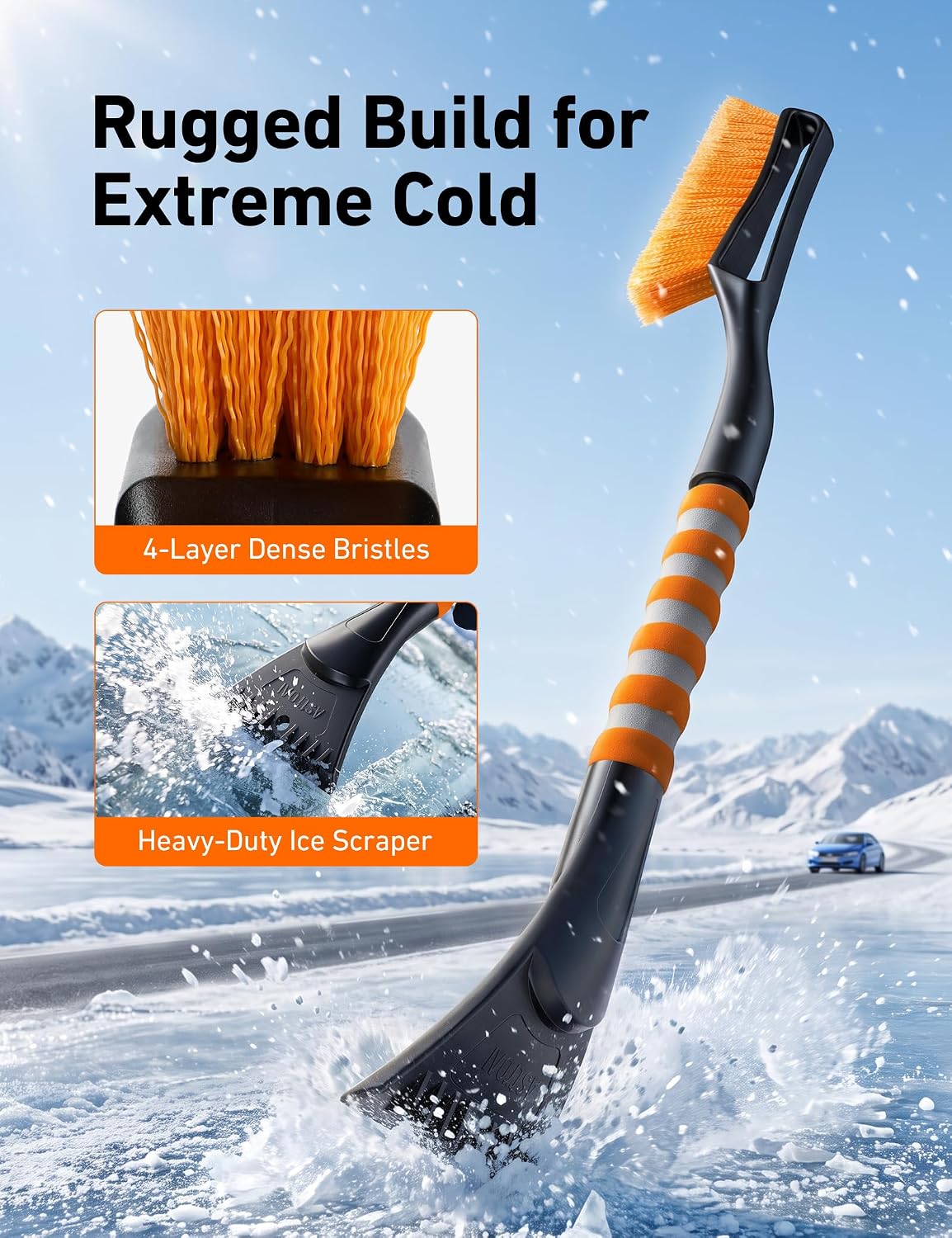 Detalle 2 de AstroAI snow brush and ice scraper, 27-inch