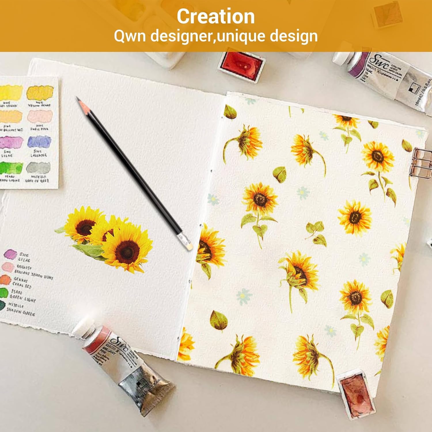 Thumbnail 5 de Softan Floral Sheet Set Queen (Sunflower) — Double Brushed Microfiber Fitted Sheet with 15" Deep Pocket