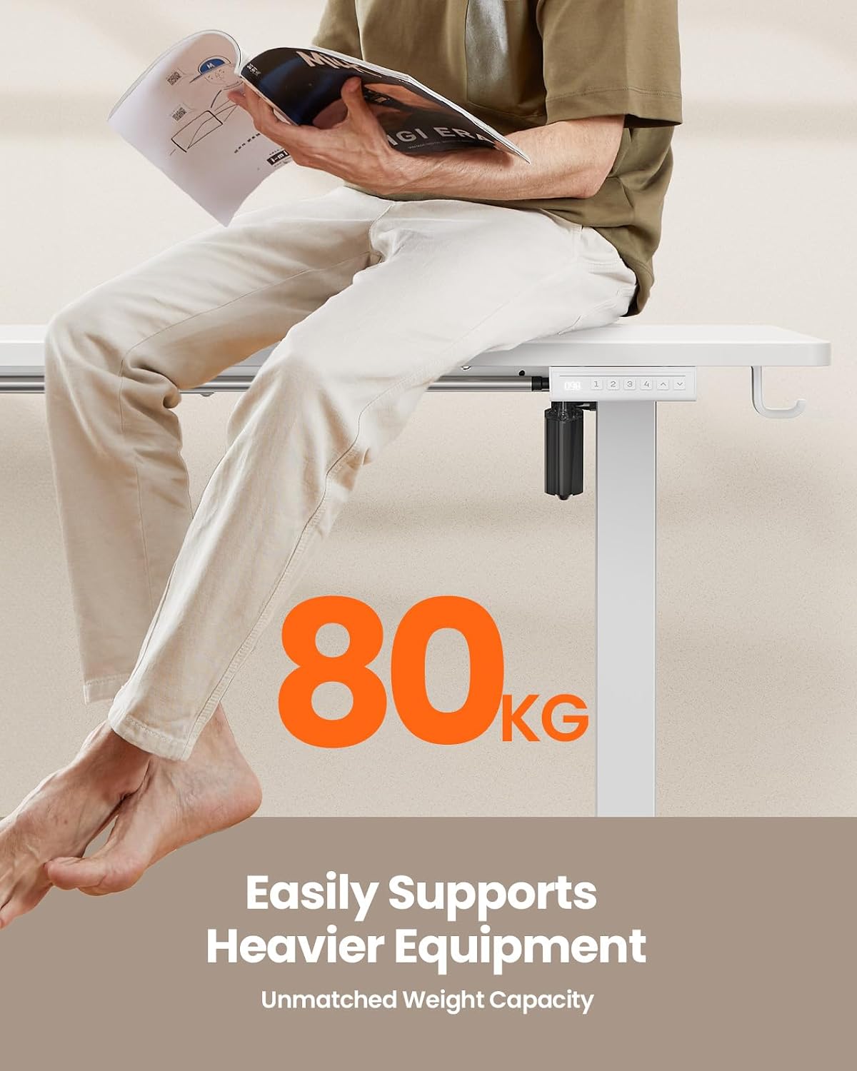 Thumbnail 3 de ErGear Electric Standing Desk 160 x 80 cm with 4 Memory Panel