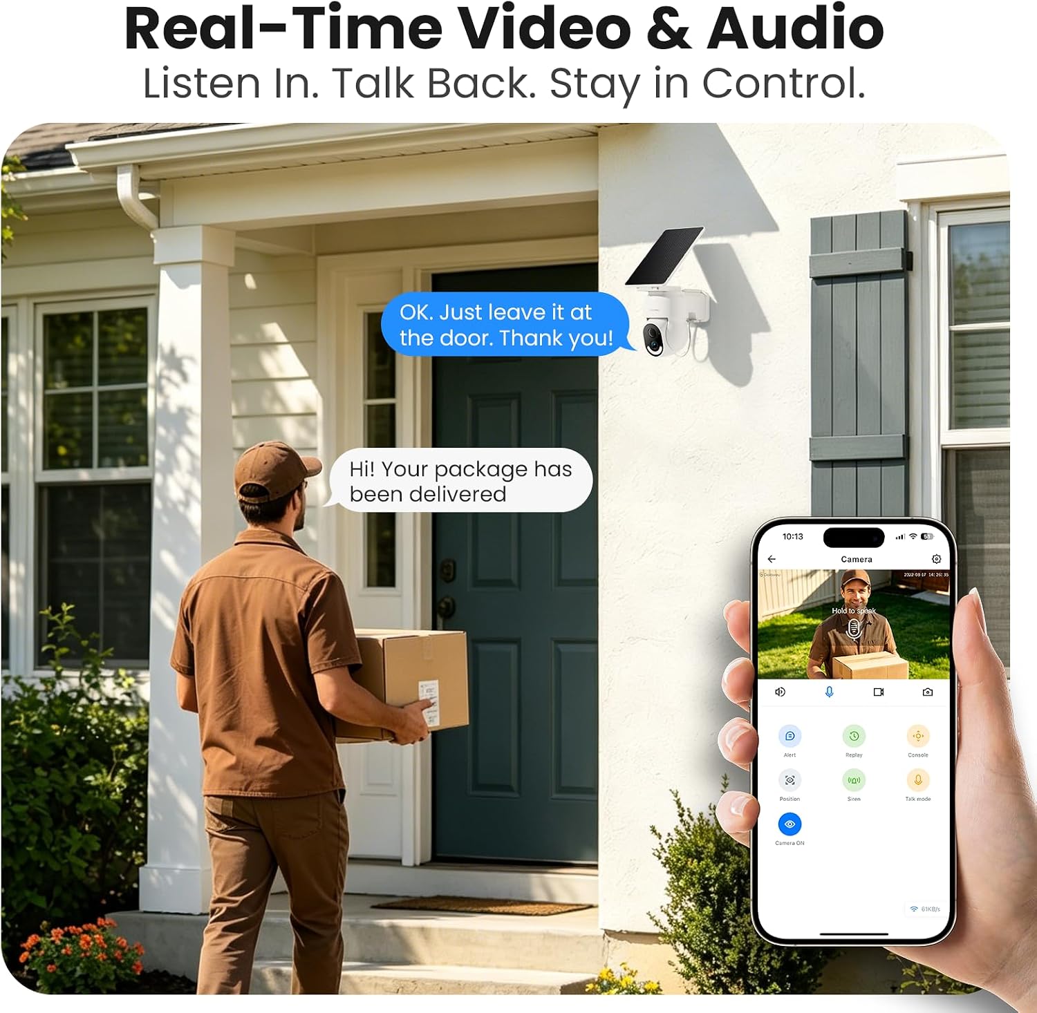 Detalle 2 de GALAYOU R6 Outdoor Solar Security Camera, 2K Video, Color Night Vision