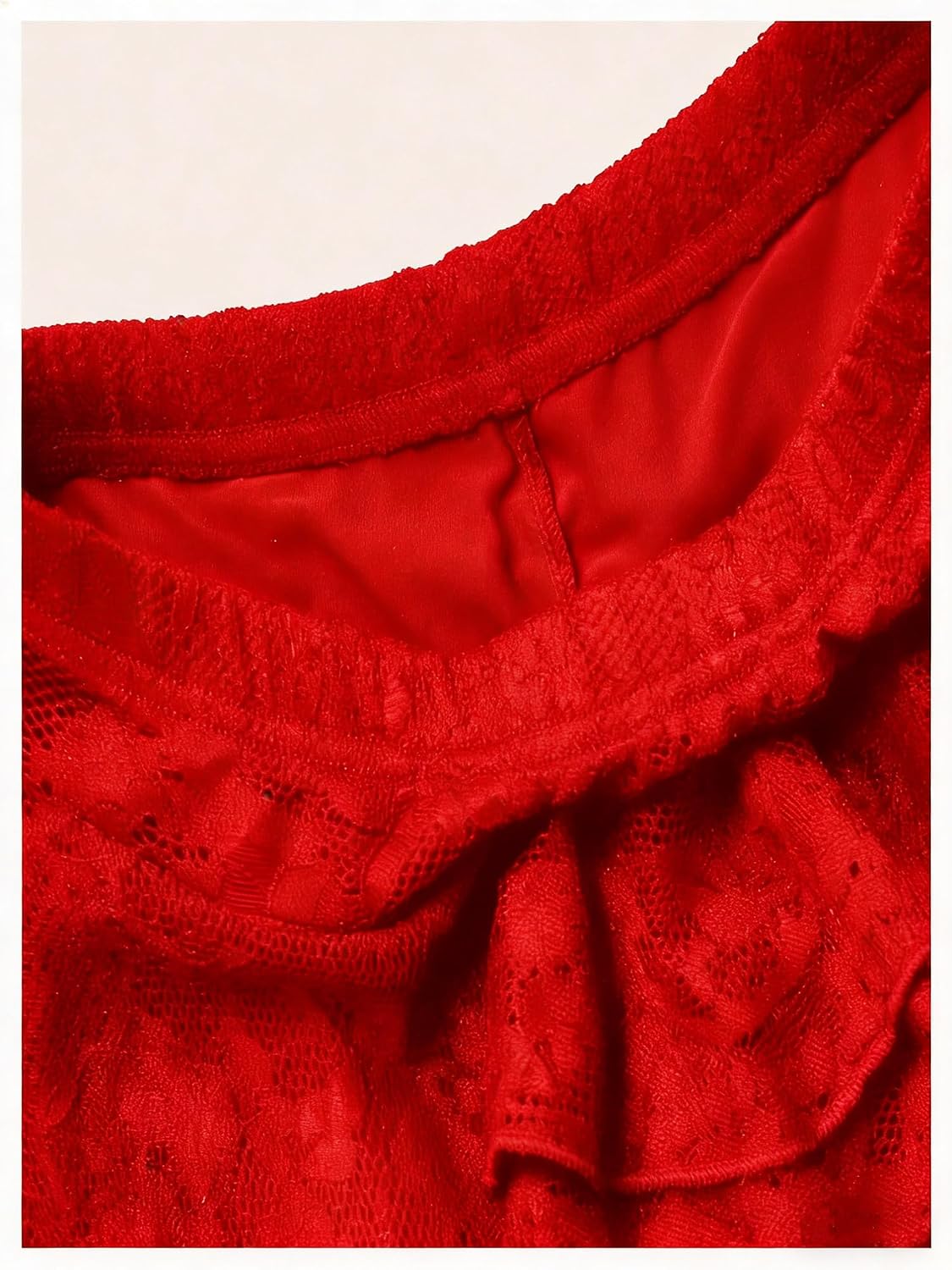 Detalle de Women's Y2K Mini Skirt Ruffle Lace Mesh Asymmetrical Flowy Short Skort