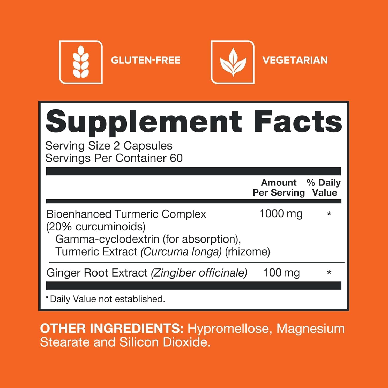 Detalle de Qunol Turmeric Curcumin & Ginger Capsules, 1000 mg + 100 mg, 120 Count
