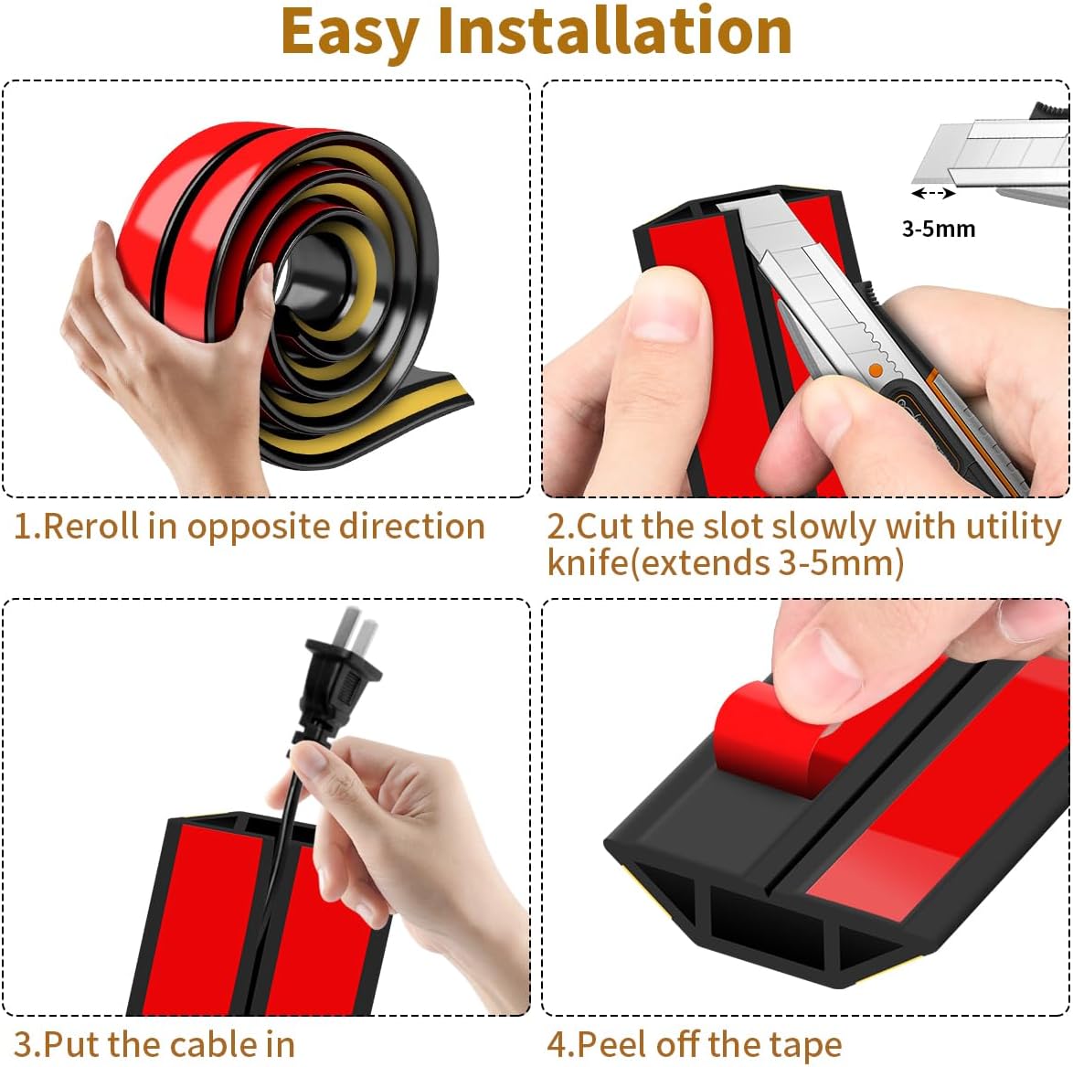 Thumbnail 6 de Floor Cable Cover 2m – Self-Adhesive Rubber Cable Protector for Indoor and Outdoor Use