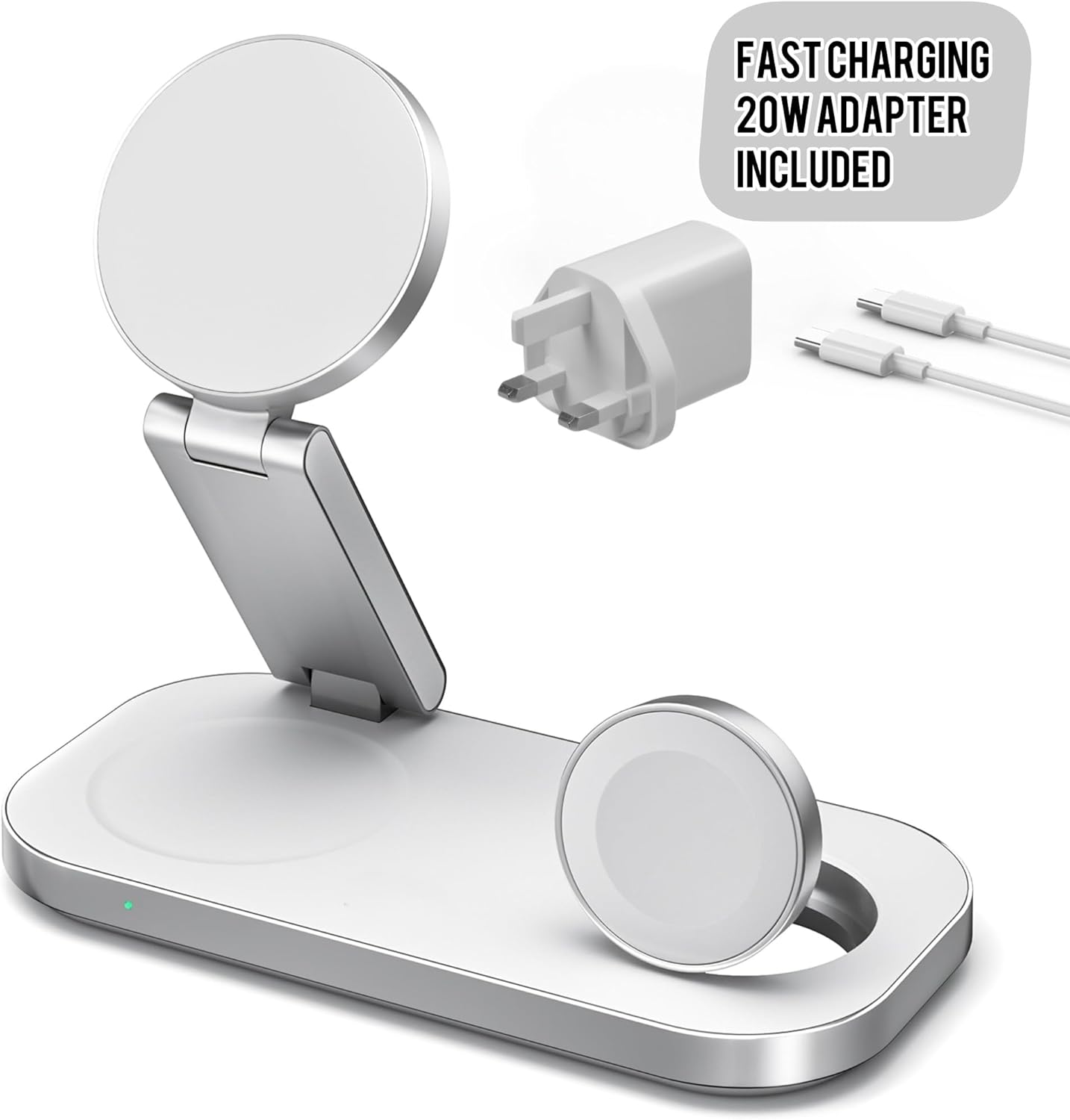 Thumbnail 2 de 3 in 1 Wireless Charging Station – Foldable for iPhone, Apple Watch and AirPods (White)
