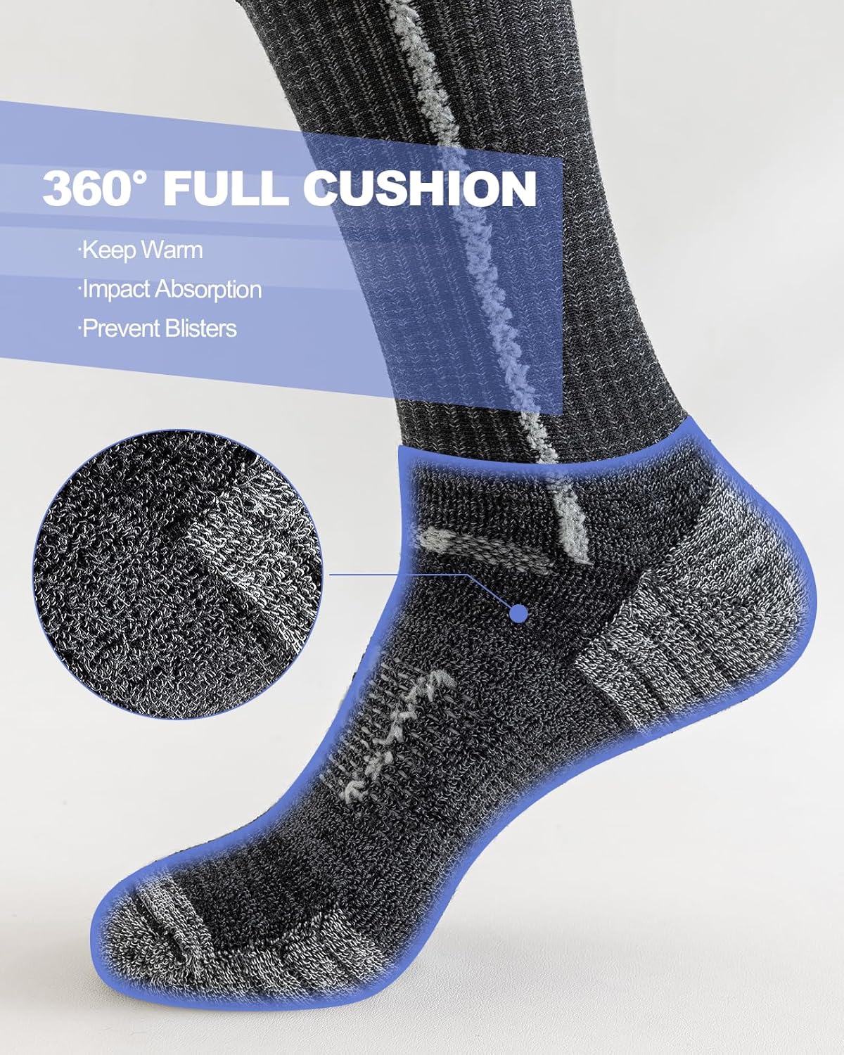 Thumbnail 3 de Niorasen Men's Cotton Crew Socks, 5 Pairs