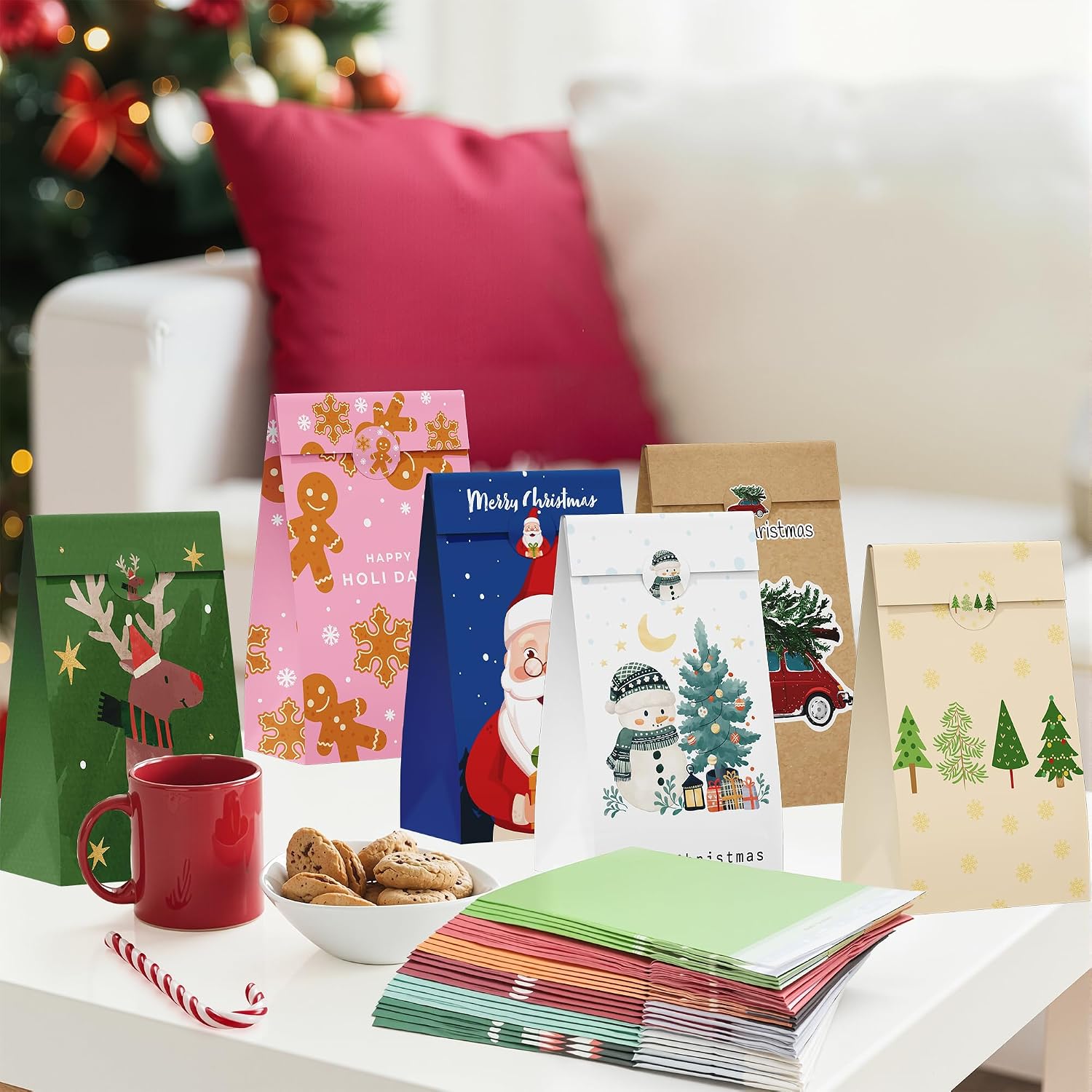 Detalle 2 de Riccioofy Christmas Treat Bags, 24-Count
