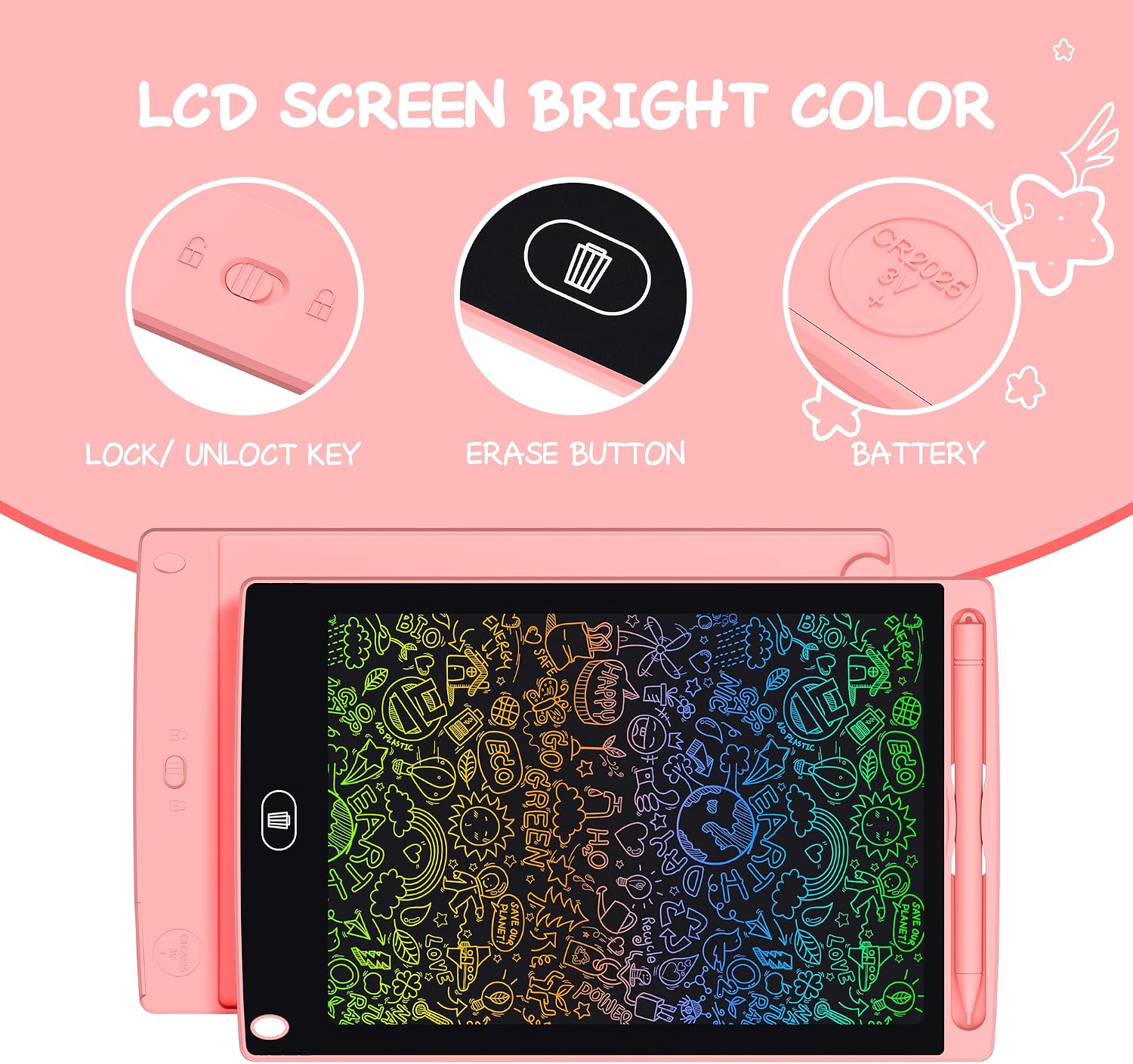 Detalle de Party Favors for Kids: 20-Pack 8.5 Inch LCD Writing Tablet Set for Classrooms, Travel, and Gifts