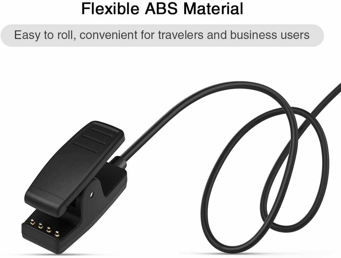 Detalle 2 de INF Ladekabel kompatibel mit Garmin Forerunner 235, 735XT, 630, 645, 230, Vivomove HR und Approach S20 – Ladegerät mit Cliphalter, Überspannungs- und Überstromschutz