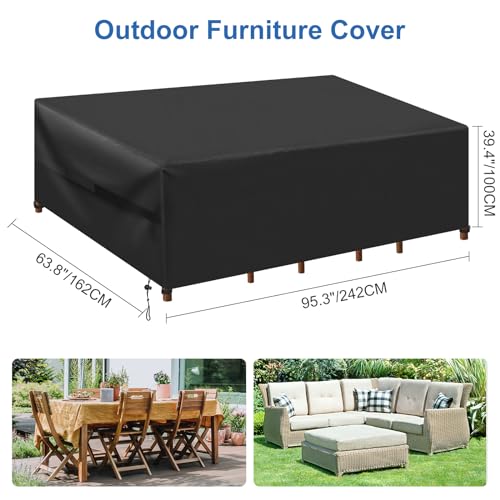 Detalle de Funda para Muebles de Jardín Betarami 242x162x100 cm — Impermeable, anti-UV y a prueba de viento
