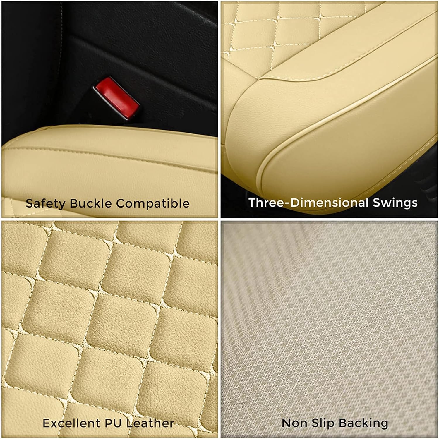 Detalle 2 de SanQing PU leather seat covers, beige