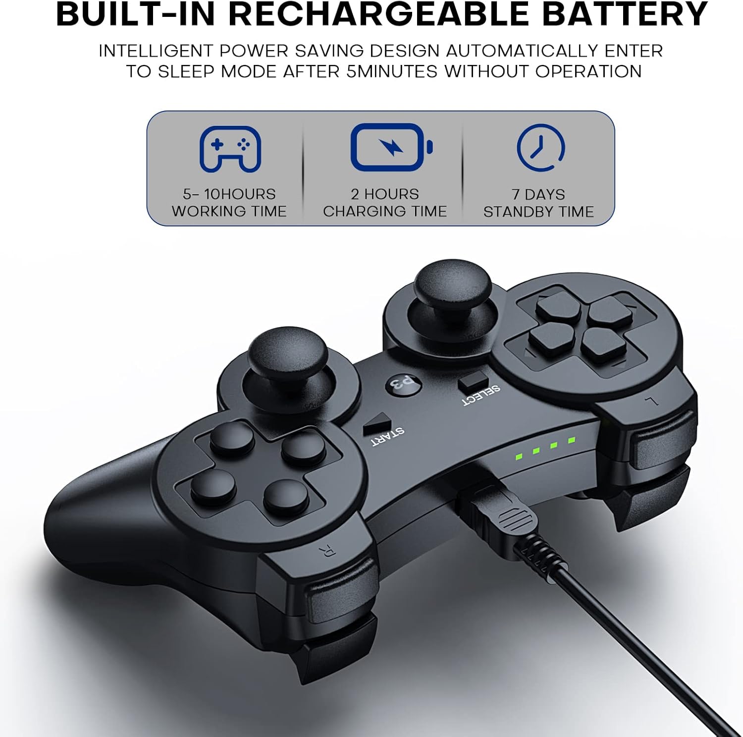 Thumbnail 5 de Diswoe Controller PS3 8 Stunden Spielzeit