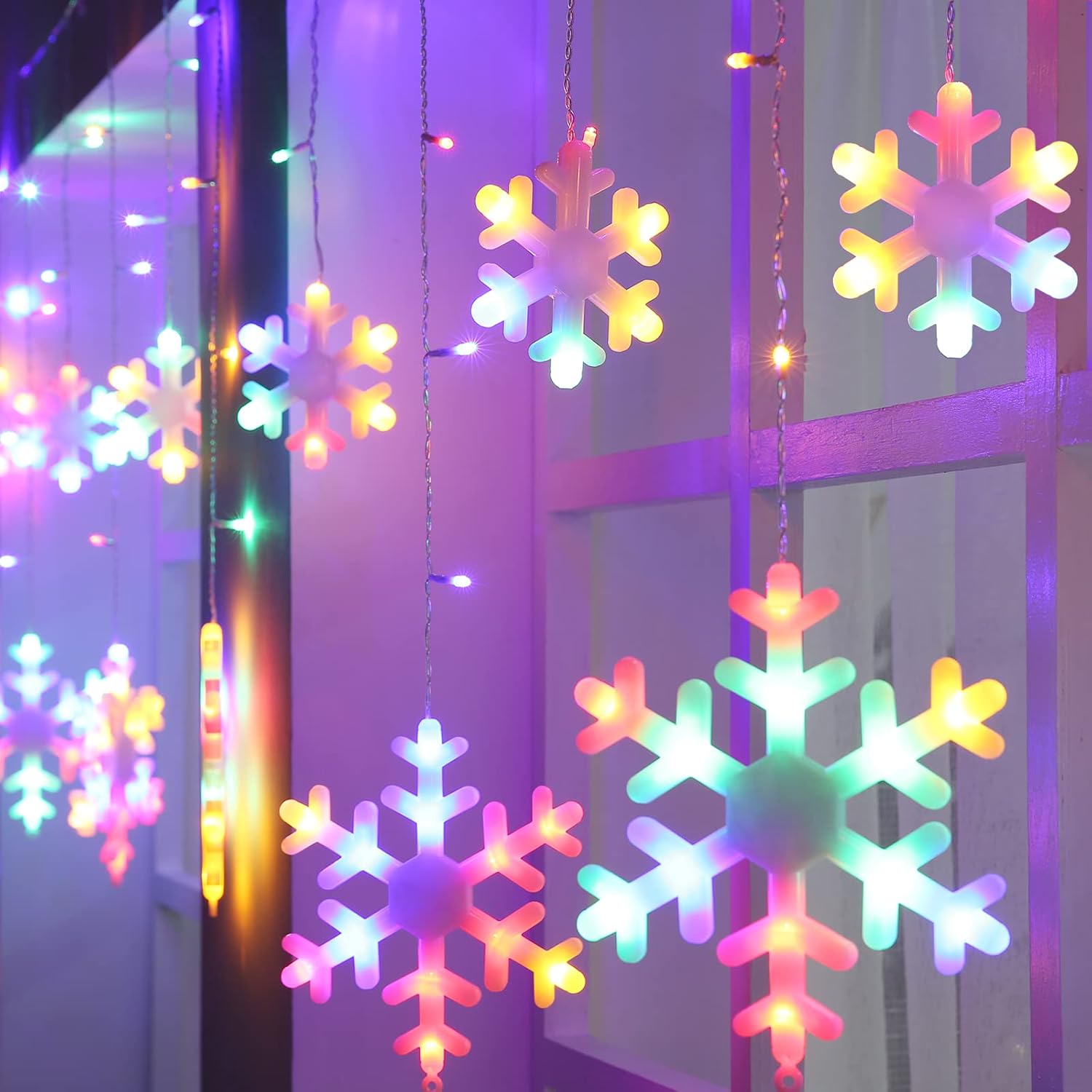 Thumbnail 4 de Snowflake Icicle Lights 264 LEDs