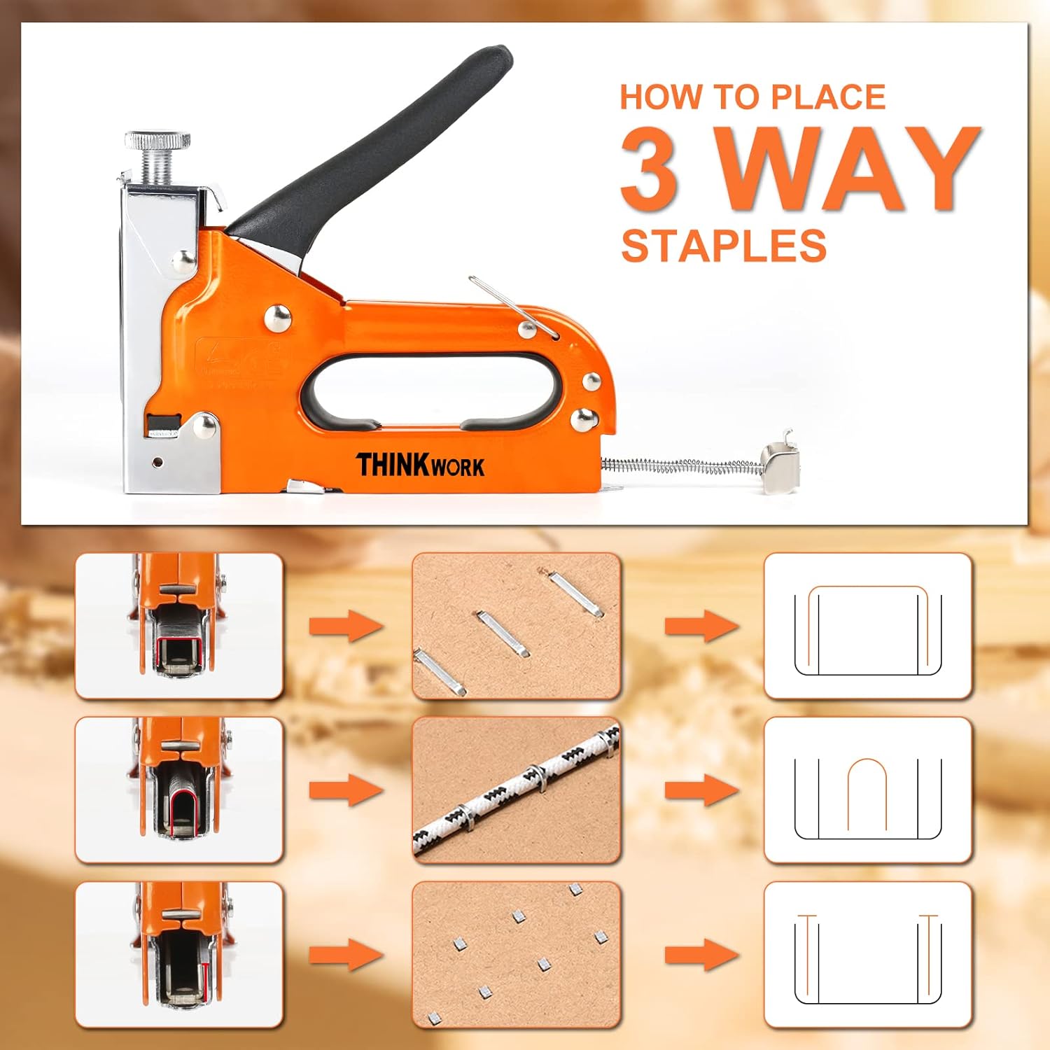 Thumbnail 1 de THINKWORK Staple Gun 900 staples for upholstery 🛠