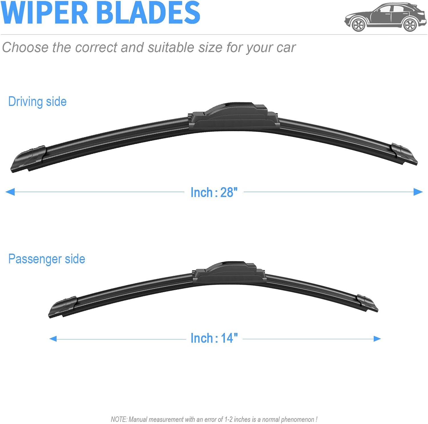 Thumbnail 4 de Gavimnal 28" + 14" Silicone Wiper Blades for Honda Fit