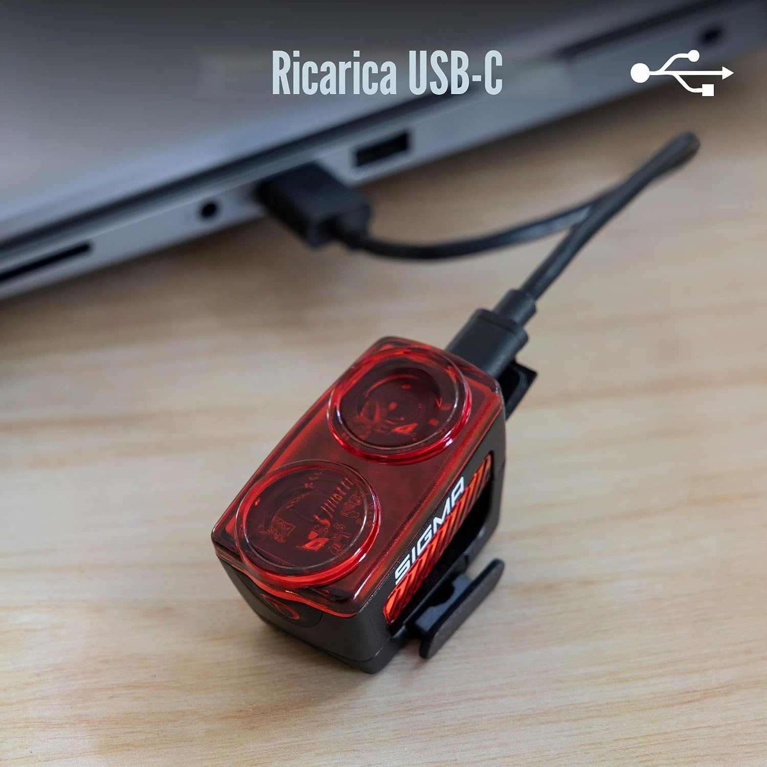 Detalle de SIGMA Luce Posteriore BUSTER RL 150 – USB-C Ricaricabile con Funzione di Luce Freno, IPX4
