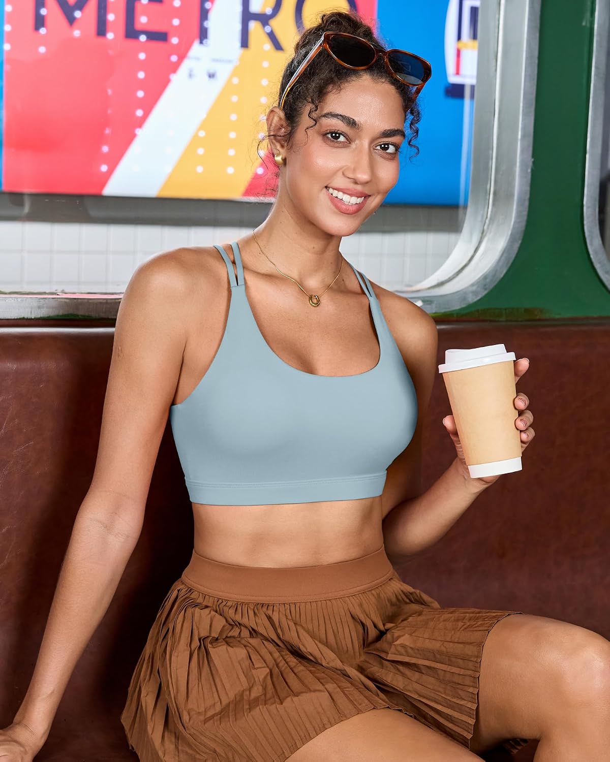 Detalle de RUNNING GIRL Sports Bra Padded Longline 🧘♀