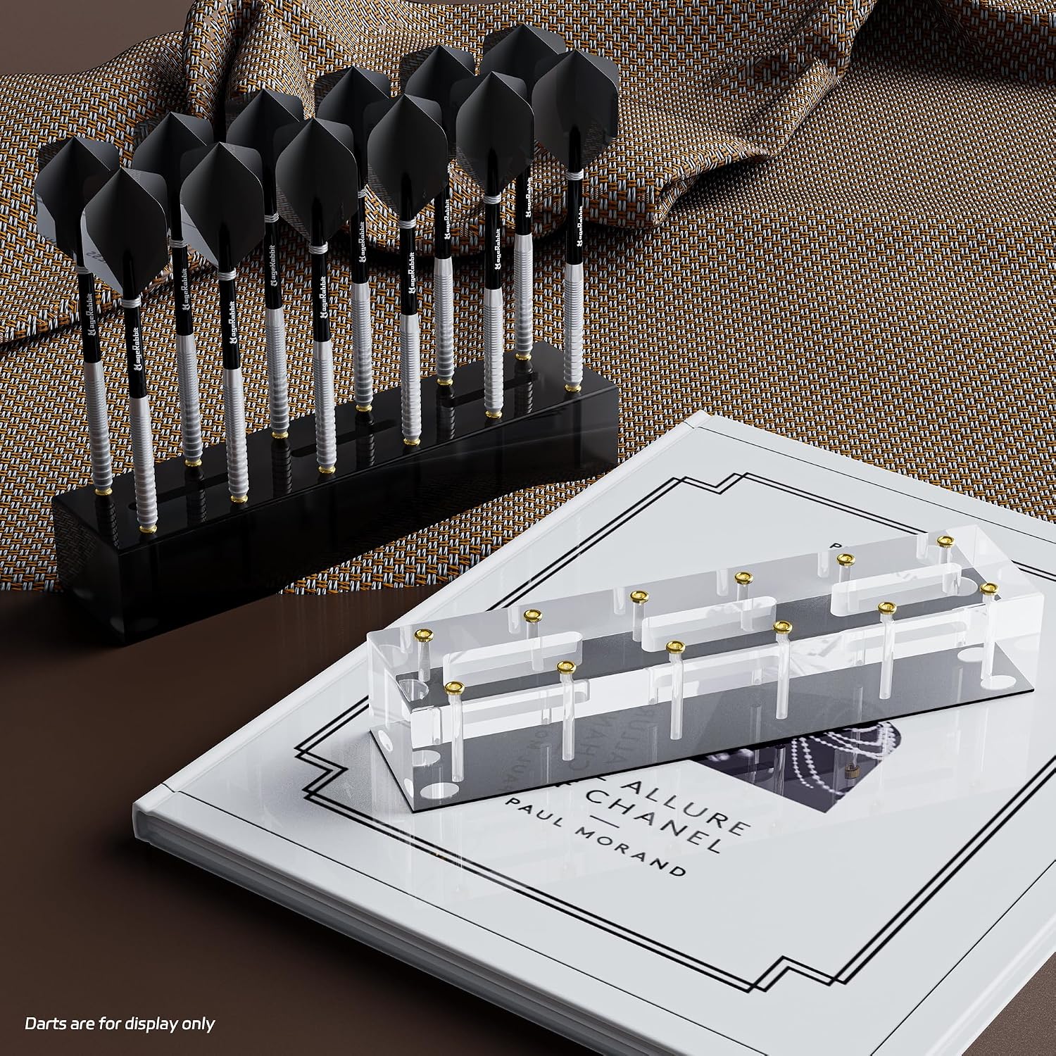 Detalle de MageRabbit Dart Rack: Compact, Durable Dart Stand with Flight Storage for 12 Darts