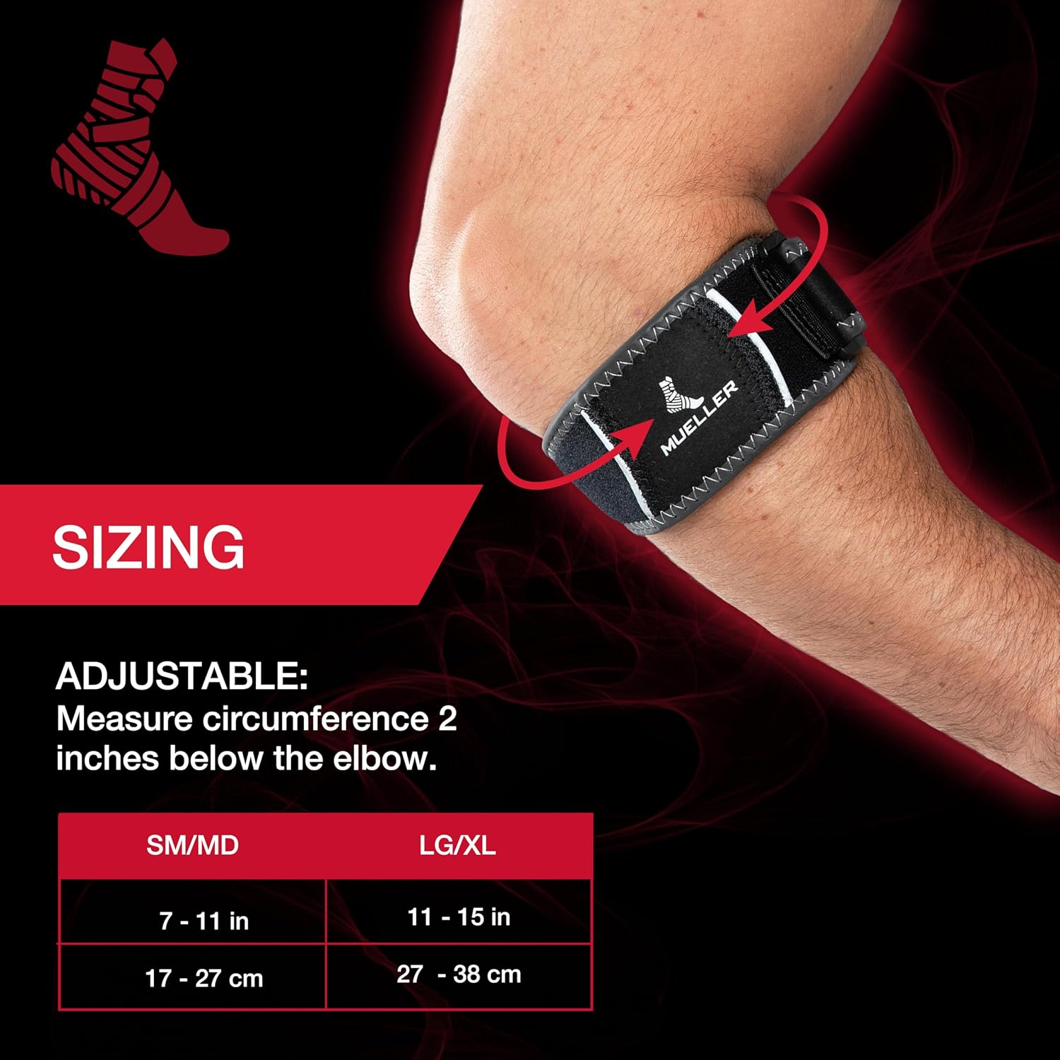 Detalle de Mueller Sports Medicine tennis elbow strap, Large/X-Large