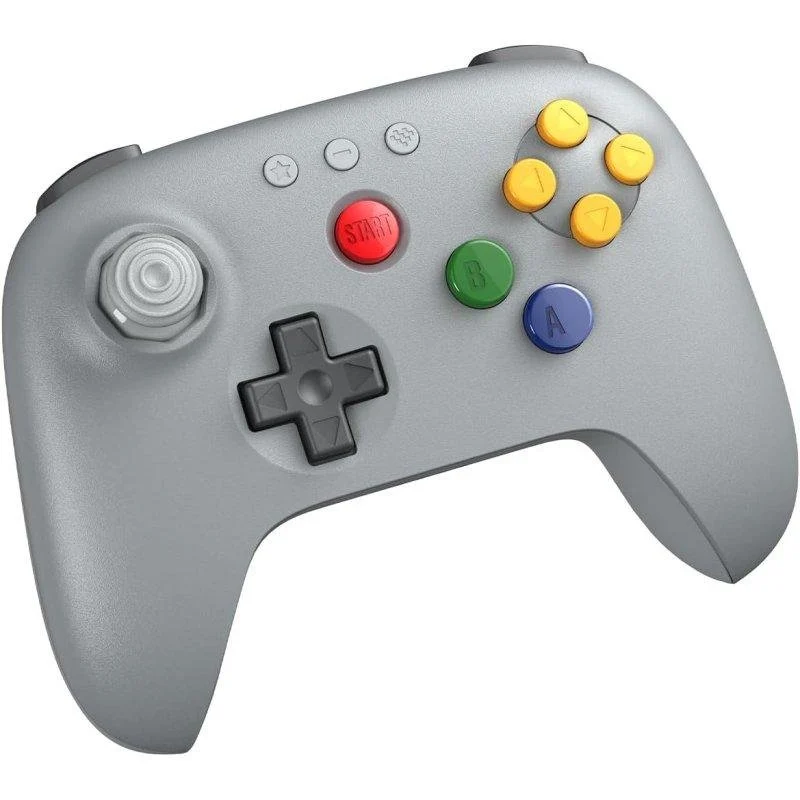 Detalle de Mando inalámbrico 8BitDo 64 Bluetooth Gris clásico: precisión y compatibilidad multiplaforma