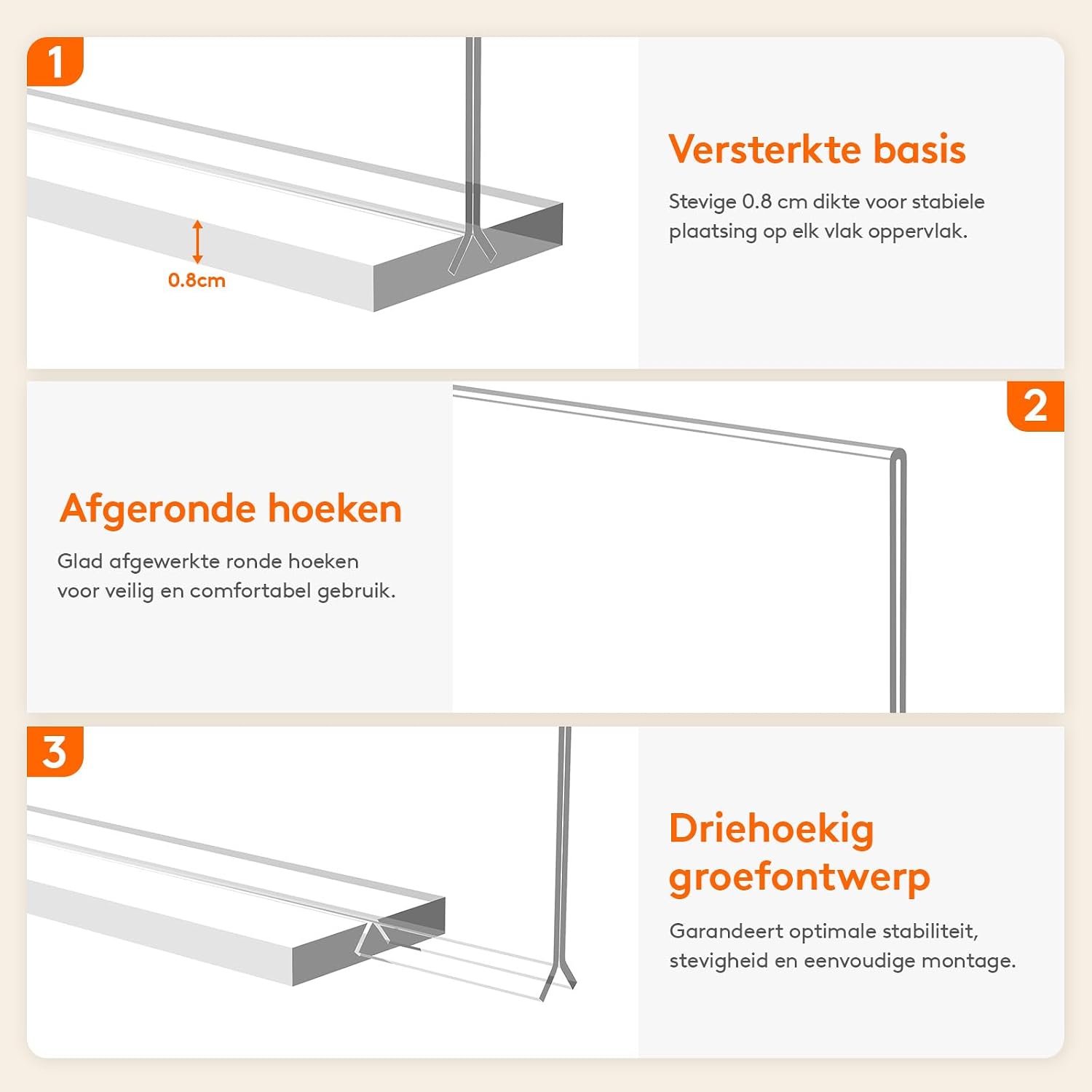 Detalle 2 de Lifewit 23082 A5-displayhouder, transparant kunststof, dubbelzijdig, set van 8
