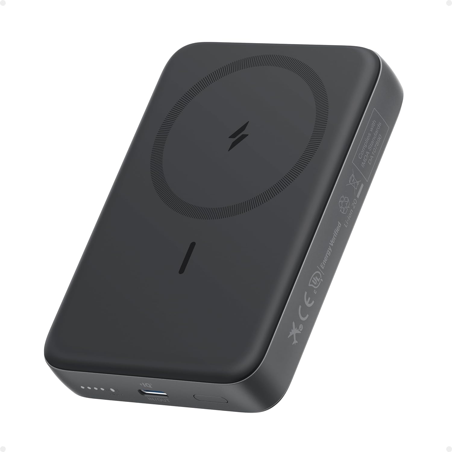 Detalle de Anker Zolo Magnetic Power Bank, Compact 10,000mAh – Wireless and 30W Wired Charging