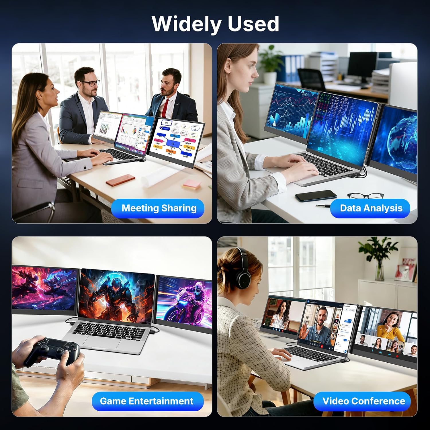 Thumbnail 6 de Triple Laptop Screen Extender, 15.6-inch Displays