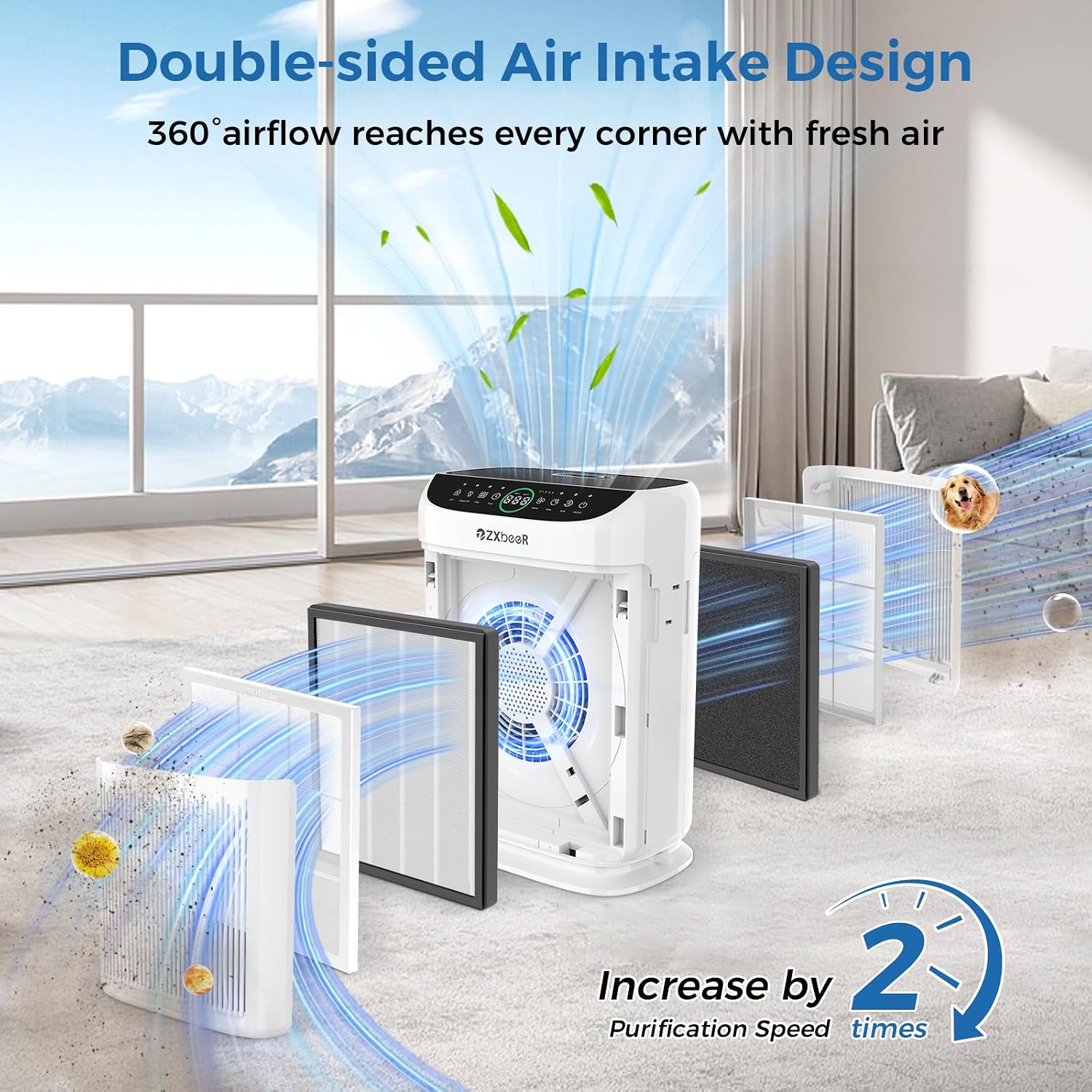 Thumbnail 2 de ZXBEER HEPA Double-Sided Air Purifier