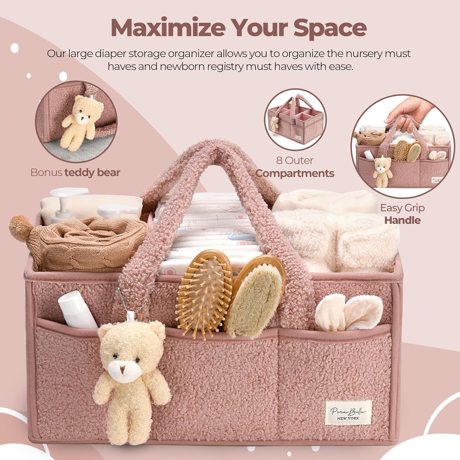 Thumbnail 4 de PeraBella Baby Diaper Caddy 15 x 10 x 7 in