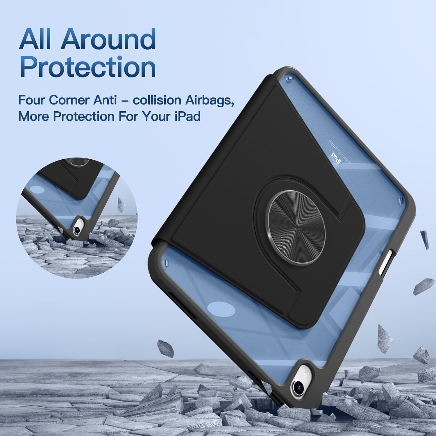 Thumbnail 6 de drivego 360 Rotating Case for iPad (A16) 11th Generation & iPad 10th Gen 10.9in (Magnetic Detachable Cover, Pencil Holder)