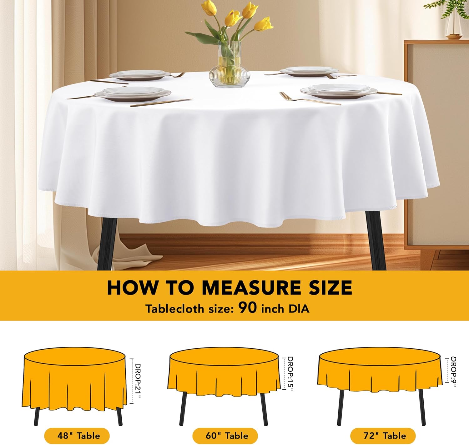 Thumbnail 5 de Dailyset 90-inch round tablecloths 🍽