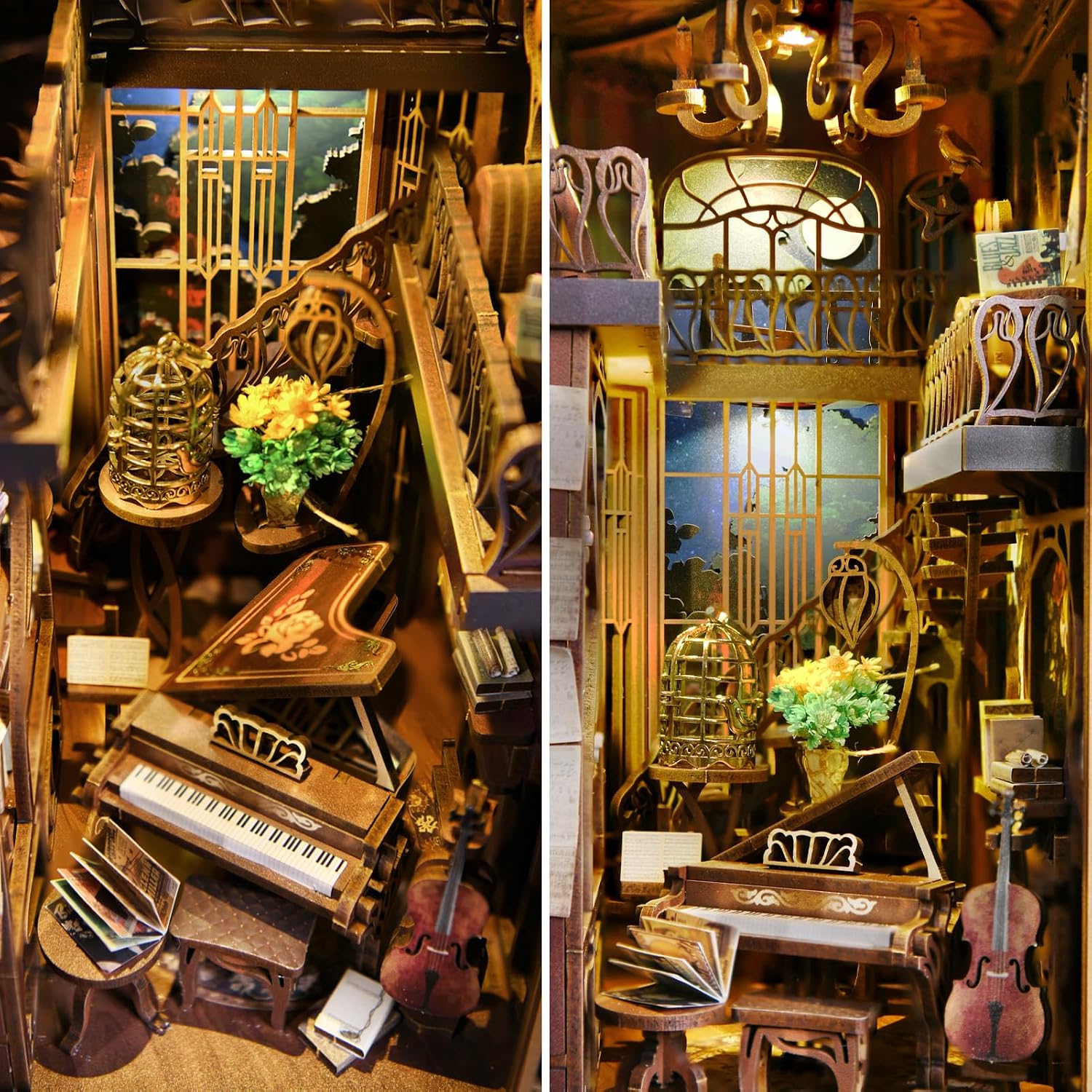 Detalle 1 de CCCDF Book Nook Kit, Pianist with Nightingale