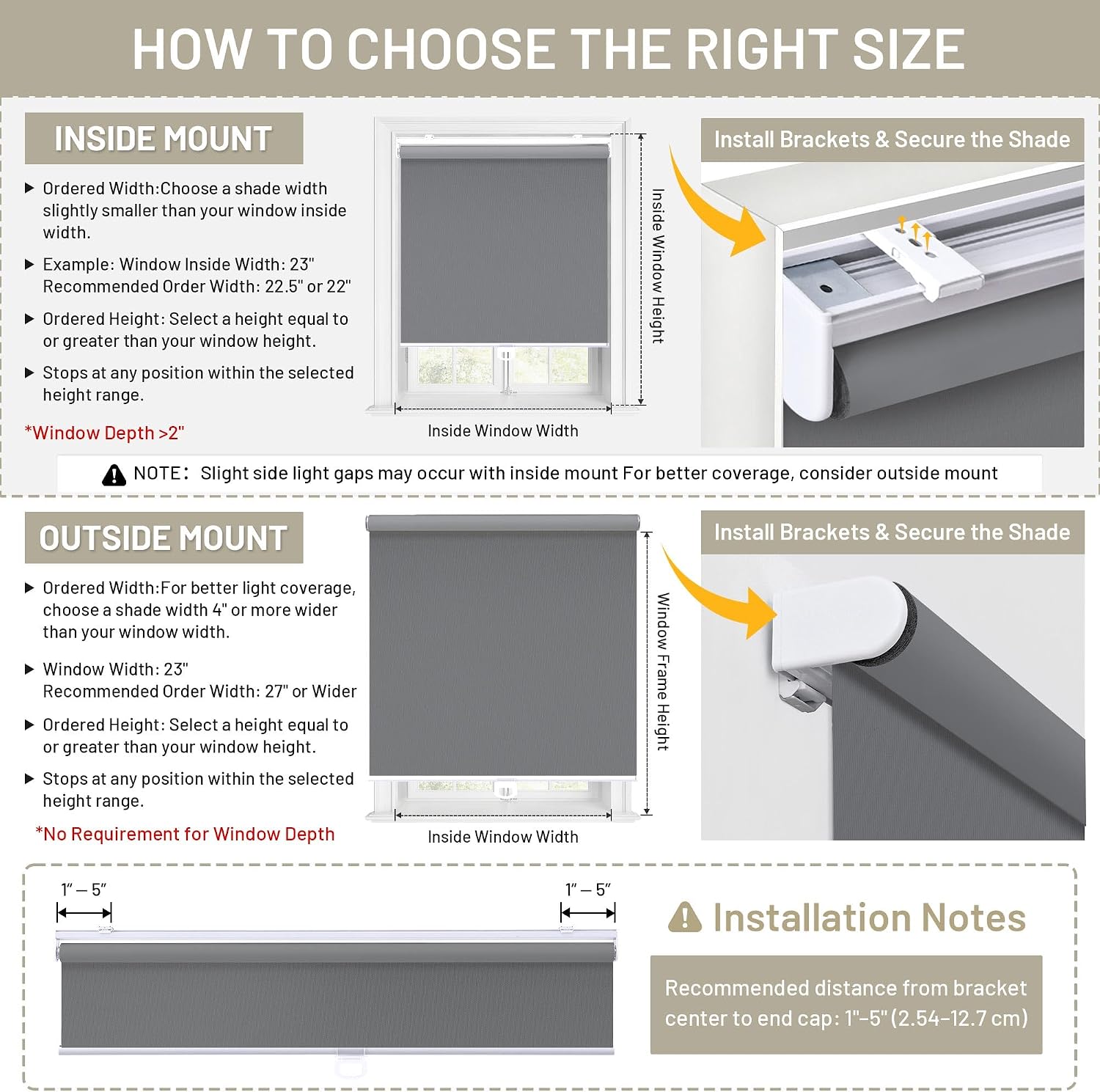 Thumbnail 1 de SUNOFF Blackout Roller Shade 23" x 72