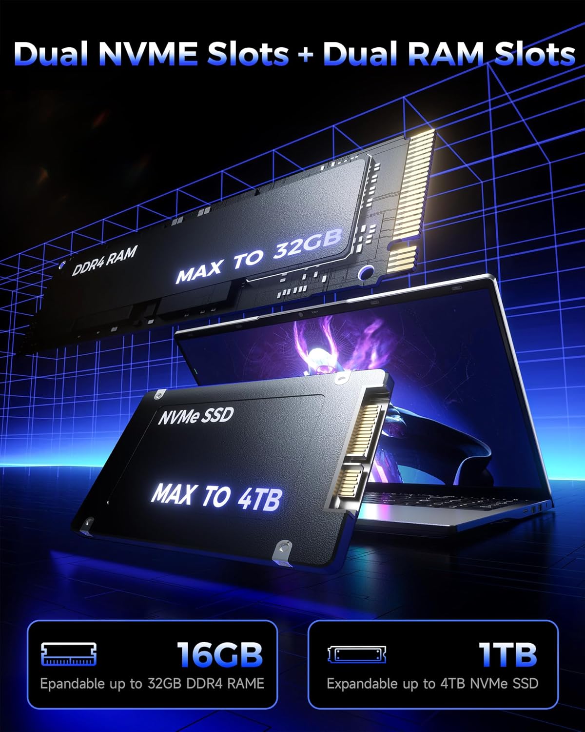 Detalle de jumper 2025 Gaming Laptop with Ryzen 5 7430U — Balanced Performance for Everyday Gaming and Work